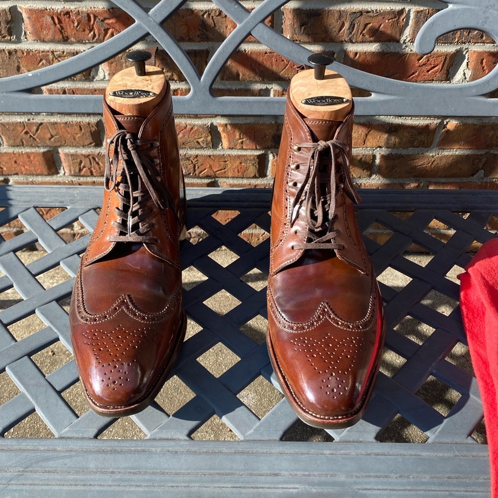 Carmina bourbon Shell Cordovan Wingtip boots 12D